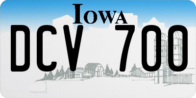 IA license plate DCV700