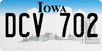 IA license plate DCV702