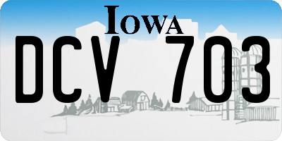 IA license plate DCV703