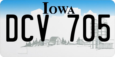 IA license plate DCV705