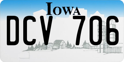 IA license plate DCV706