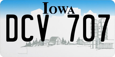 IA license plate DCV707