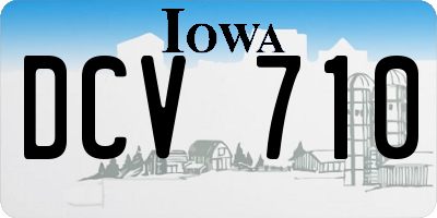IA license plate DCV710