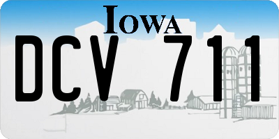 IA license plate DCV711
