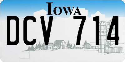 IA license plate DCV714