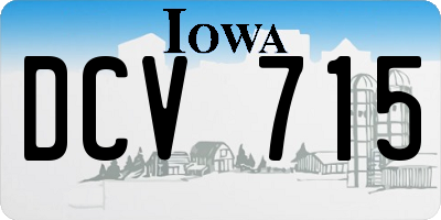 IA license plate DCV715