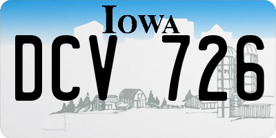 IA license plate DCV726