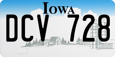 IA license plate DCV728