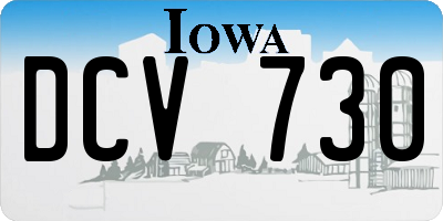 IA license plate DCV730