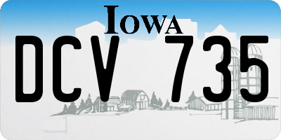 IA license plate DCV735