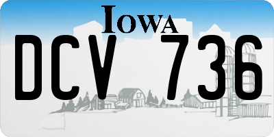 IA license plate DCV736