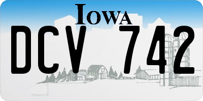 IA license plate DCV742