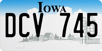 IA license plate DCV745