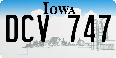 IA license plate DCV747