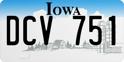IA license plate DCV751