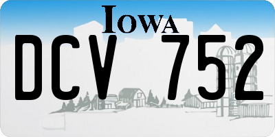 IA license plate DCV752