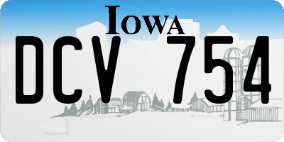 IA license plate DCV754