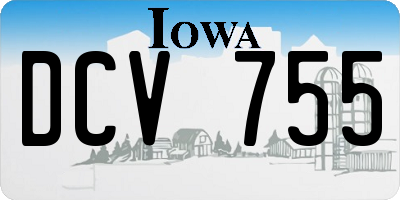 IA license plate DCV755
