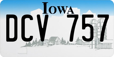 IA license plate DCV757
