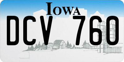 IA license plate DCV760