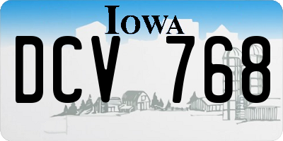 IA license plate DCV768