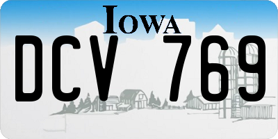 IA license plate DCV769