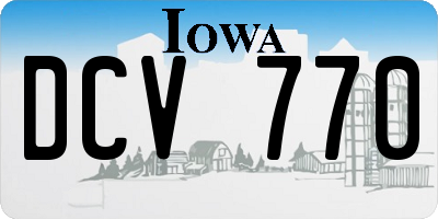 IA license plate DCV770