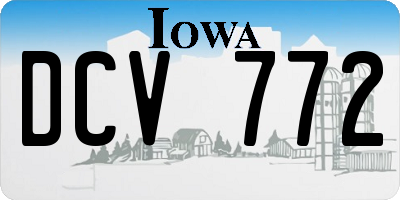 IA license plate DCV772