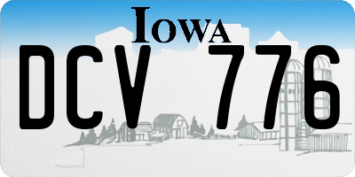 IA license plate DCV776