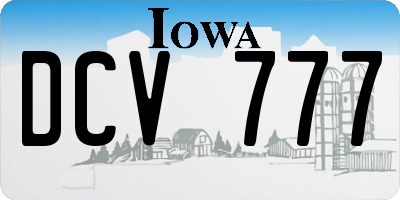 IA license plate DCV777