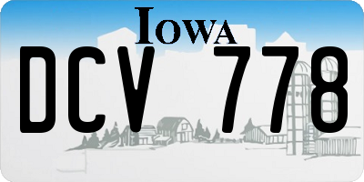 IA license plate DCV778