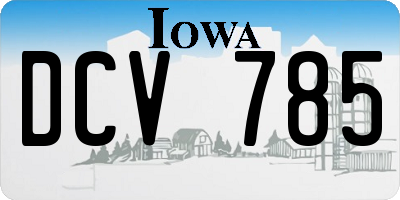 IA license plate DCV785