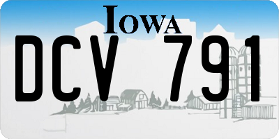 IA license plate DCV791