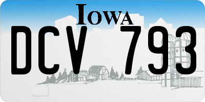 IA license plate DCV793