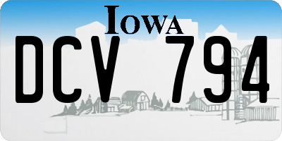 IA license plate DCV794