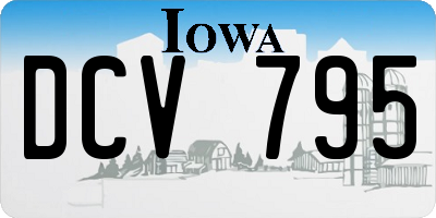 IA license plate DCV795