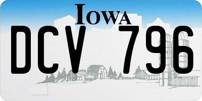 IA license plate DCV796