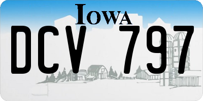 IA license plate DCV797