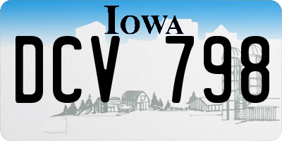 IA license plate DCV798