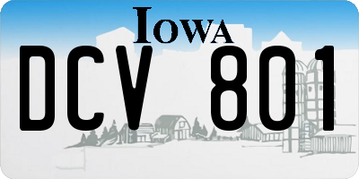 IA license plate DCV801