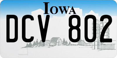 IA license plate DCV802