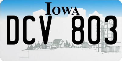 IA license plate DCV803
