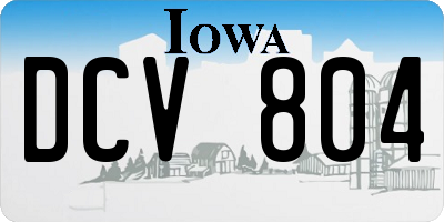 IA license plate DCV804