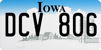 IA license plate DCV806