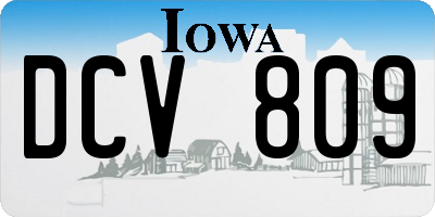 IA license plate DCV809