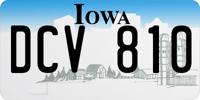 IA license plate DCV810