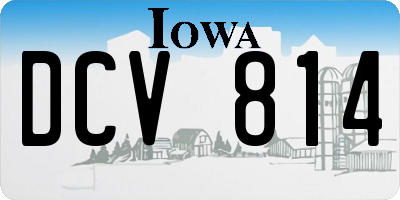 IA license plate DCV814