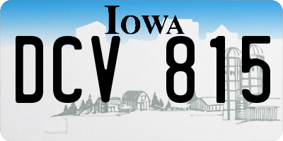 IA license plate DCV815