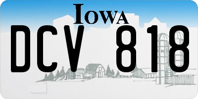 IA license plate DCV818