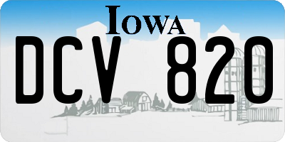IA license plate DCV820